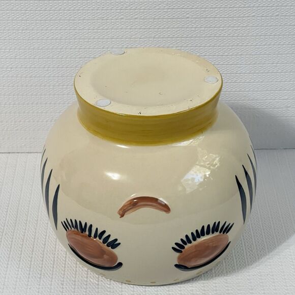 Big Bulgy Eye Face Ceramic Pedestal Planter Flower Pot Multi HANDMADE - Picture 16 of 17